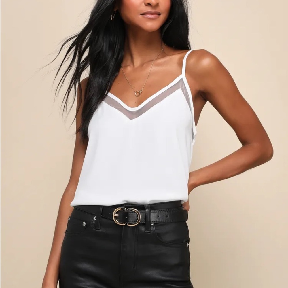 Cream Fitted Sleeveless Camisole